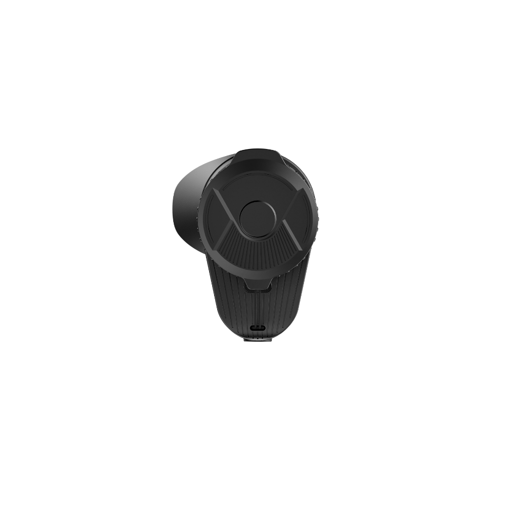 A black optical fiber camera module with a  lens cap