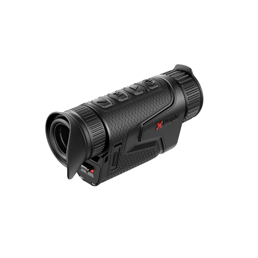 A black thermal rifle scope with a textured grip.