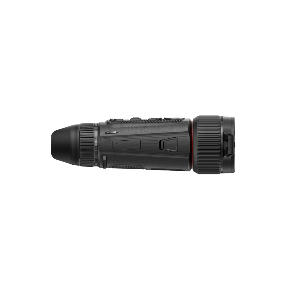 A black thermal monocular device shown horizontally.