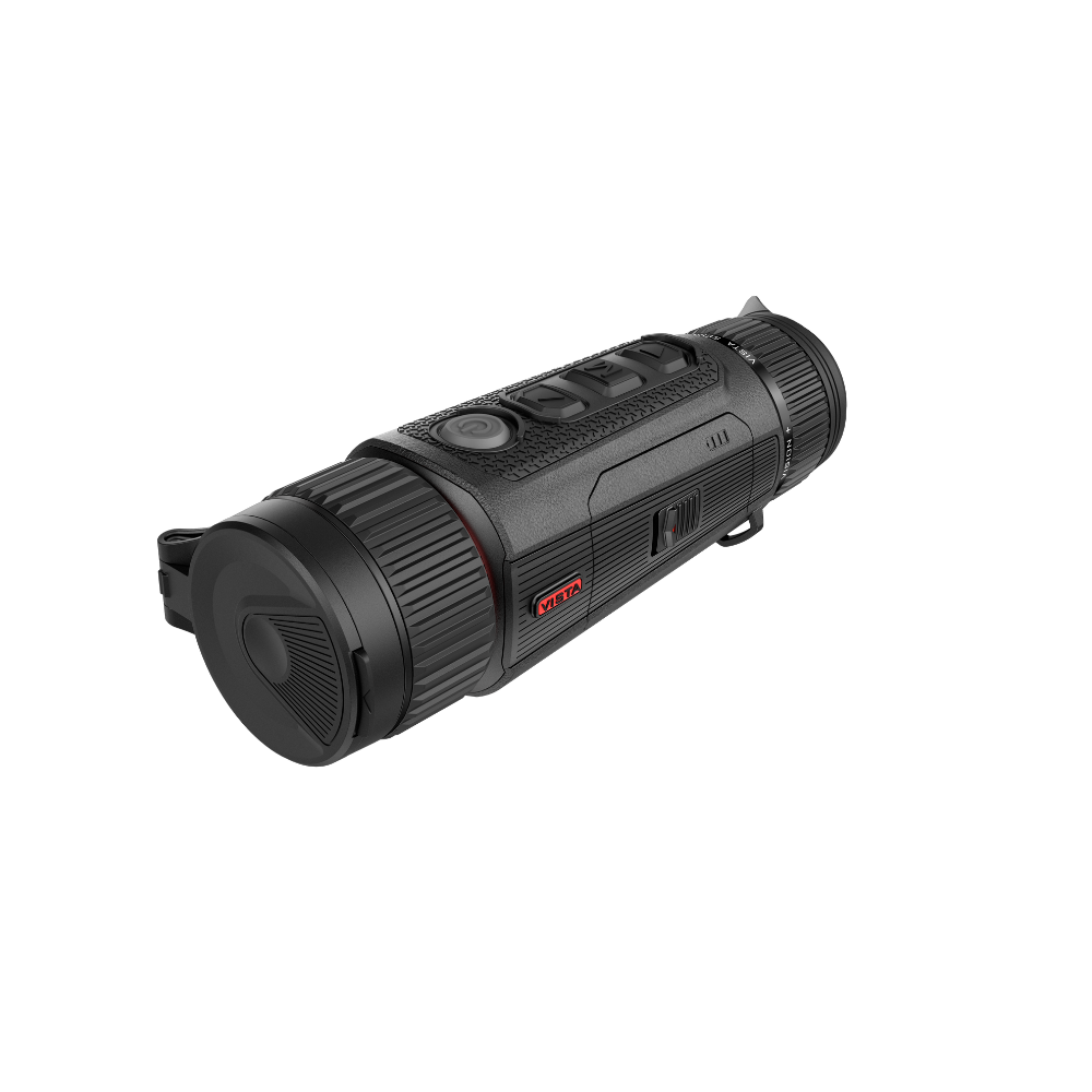 A black thermal monocular device with a textured grip, side buttons, and a red VISTA brand logo.