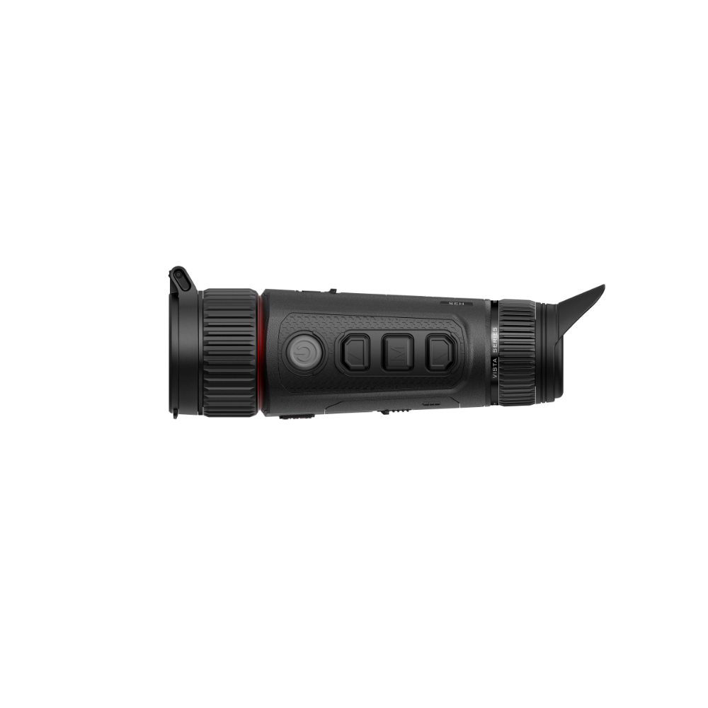 A black thermal monocular shown horizontally.
