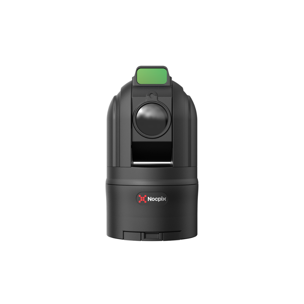 A black Nocpix brand camera unit with a green rectangular light on top.