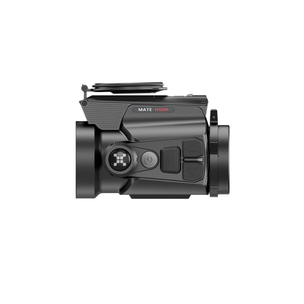 A black thermal clip-on, identified as a Mate H50R model, shown from a side profile view.