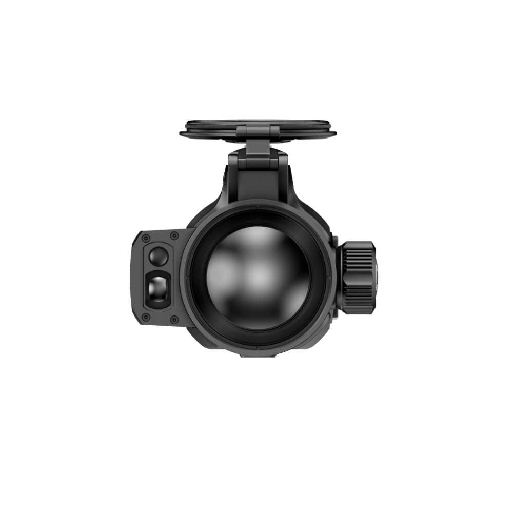 A black thermal clip-on, shown from a front-facing top-down perspective.