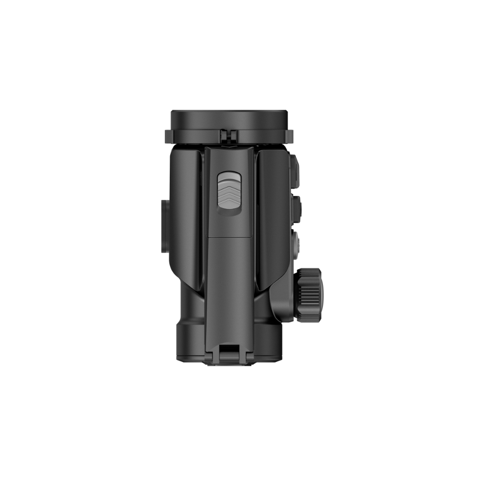 A black tactical clip on shown from a side profile view.