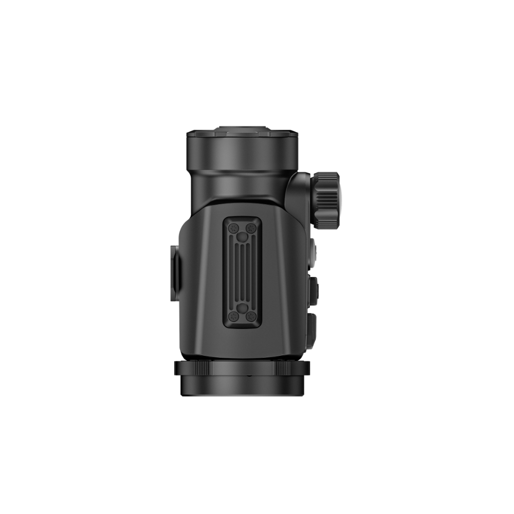 A black clip on, shown from a top profile view.