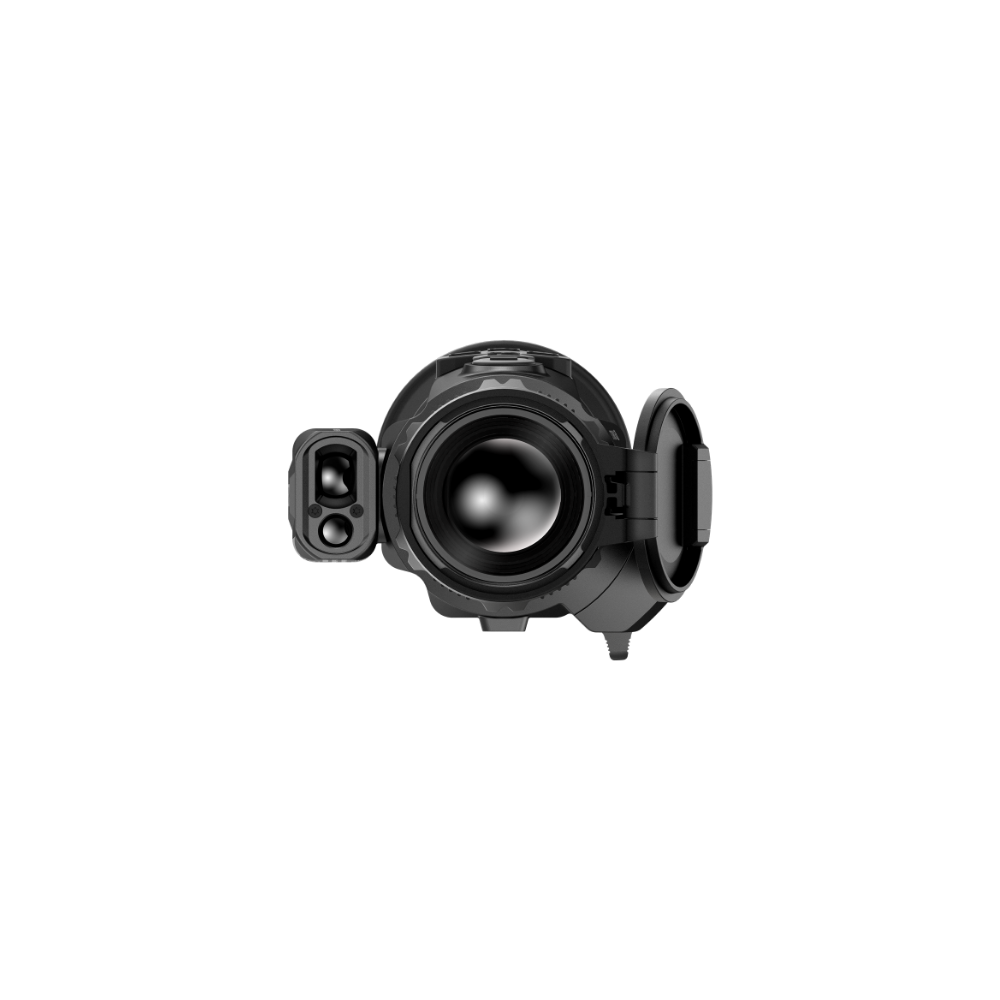 A black Rix thermal imaging scope with a textured eyepiece and control buttons, shown at an angle.