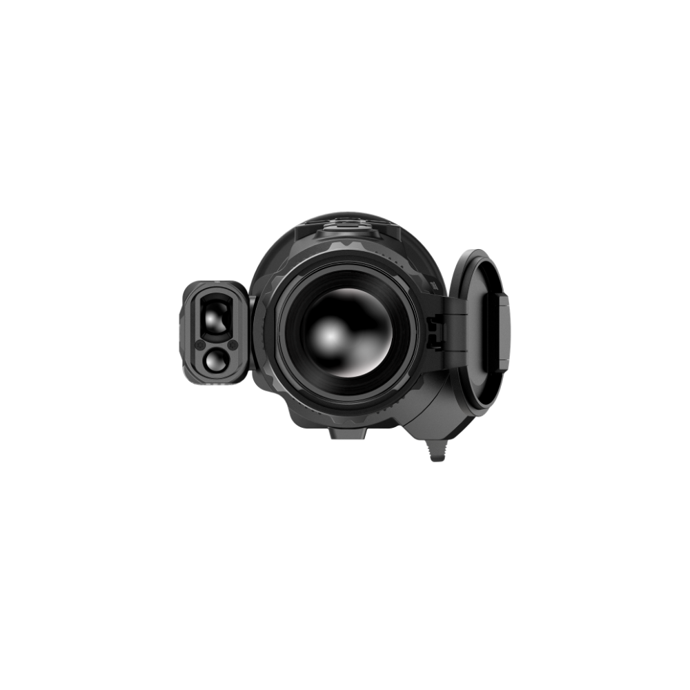 A black Rix thermal imaging scope with a textured eyepiece and control buttons, shown at an angle.
