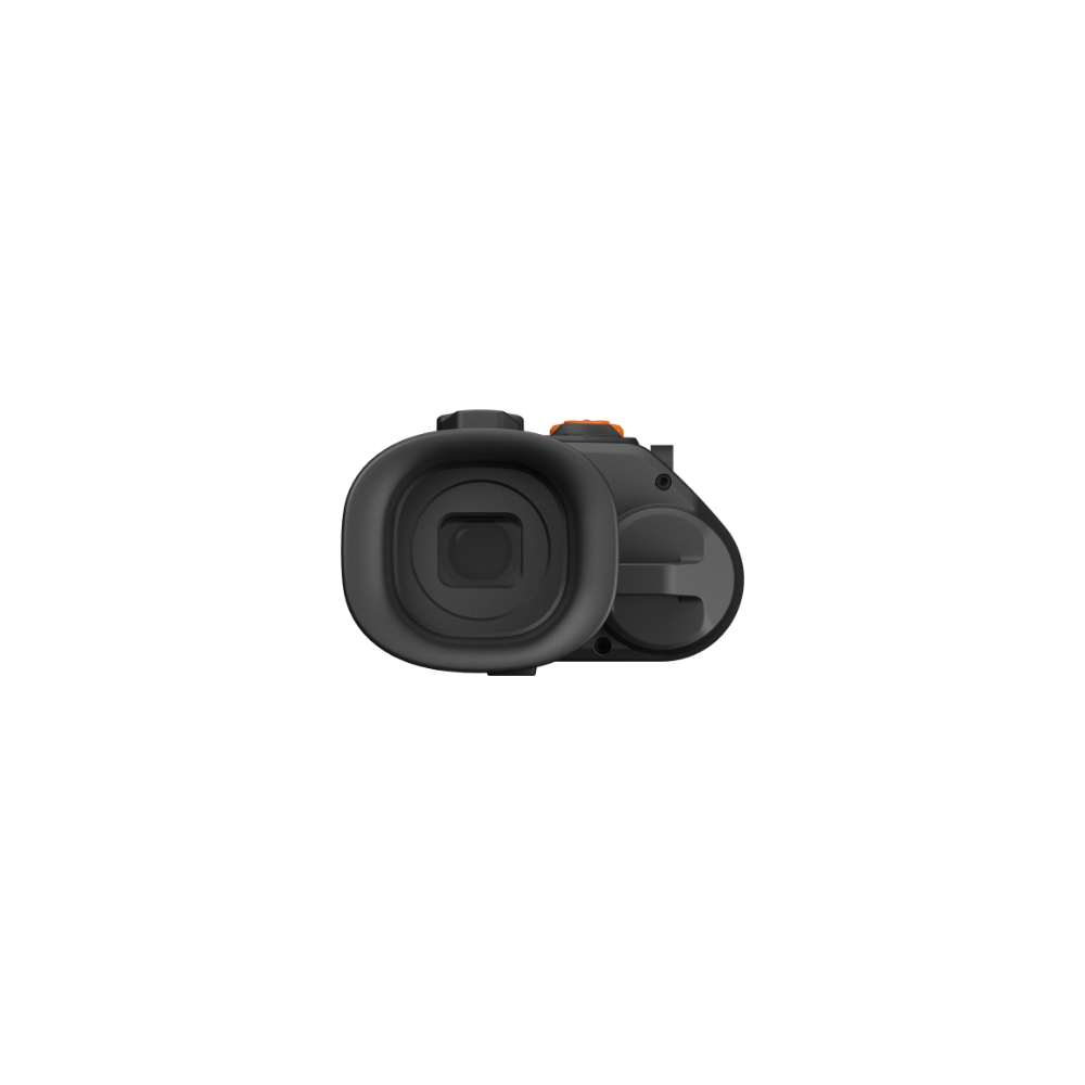 A black Rix thermal imaging scope with a textured eyepiece and control buttons, shown at an angle.