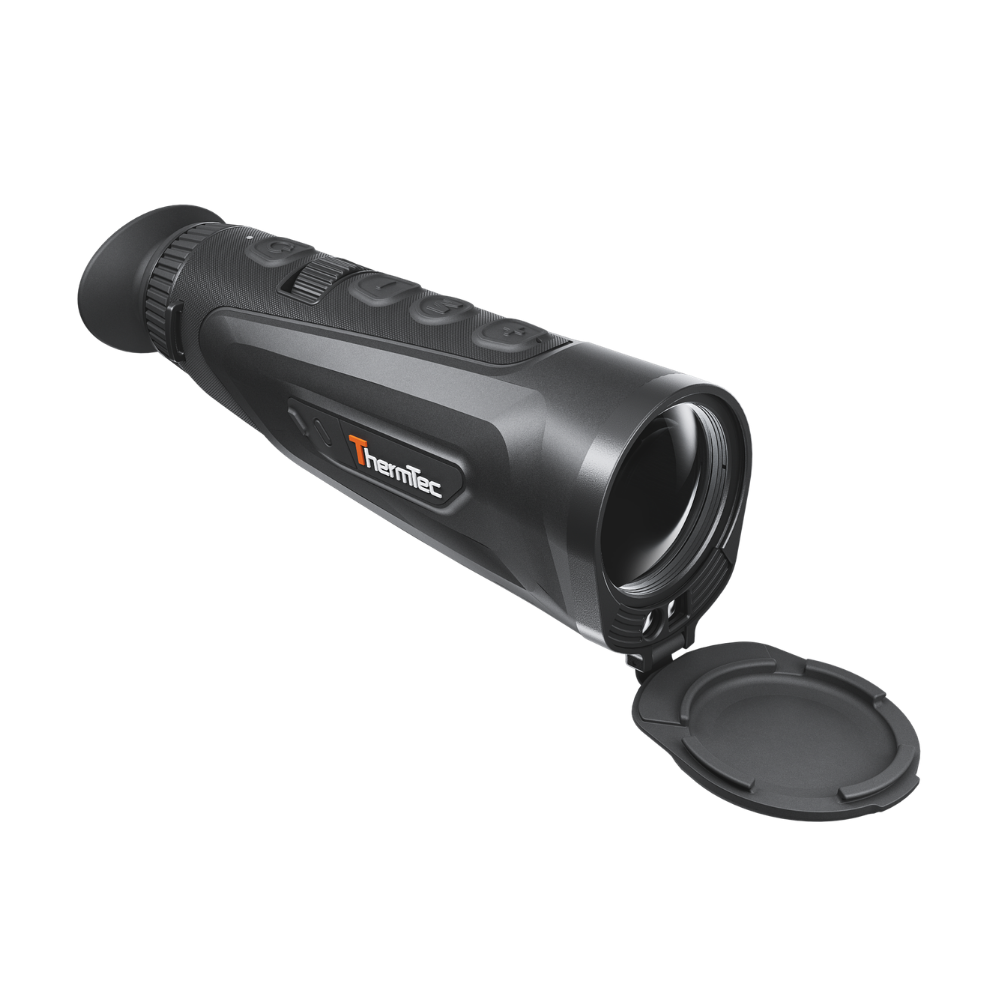 A black thermal monocular , identified as a Cyclops 335 3.0, shown at a three-quarter angle.