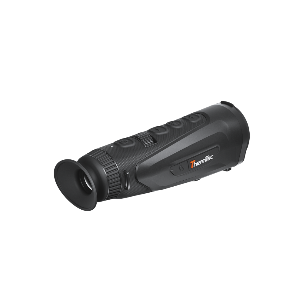 A black thermal monocular , identified as a Cyclops 335 3.0, shown at a three-quarter angle.