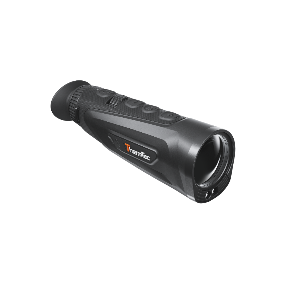 A black thermal monocular , identified as a Cyclops 335 3.0, shown at a three-quarter angle.