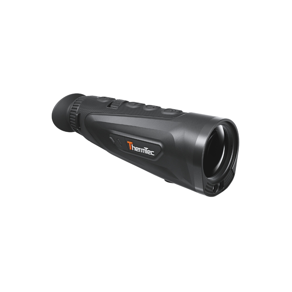 A black thermal monocular , identified as a Cyclops 335 3.0, shown at a three-quarter angle.